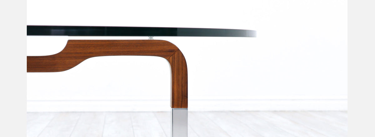 Mid-Century Modern Sculpted Walnut Coffee Table by Brown Saltman