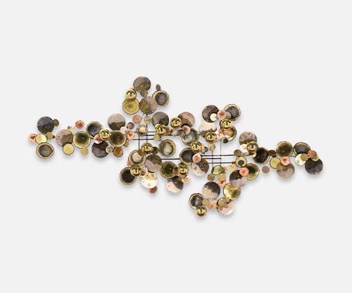 Large Curtis Jere "Raindrop" Brass Wall Sculpture for Artisan House