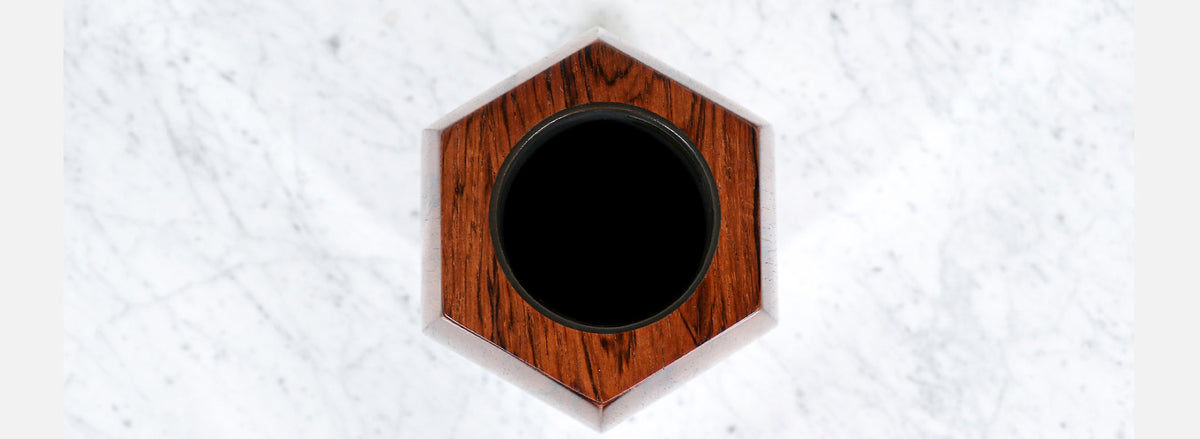 Danish Modern Faceted Rosewood Vase
