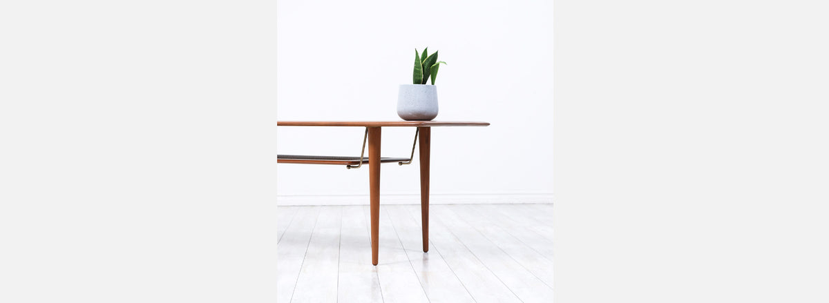 Peter Hvidt & Orla Mølgaard-Nielsen Teak & Cane Coffee Table for France & Søn