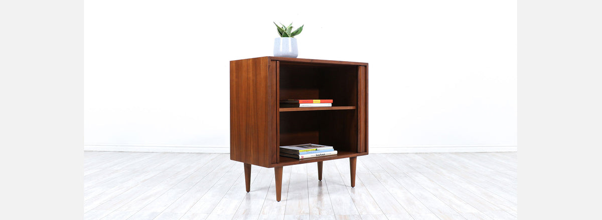 Mid-Century Modern Tambour-Door Cabinet