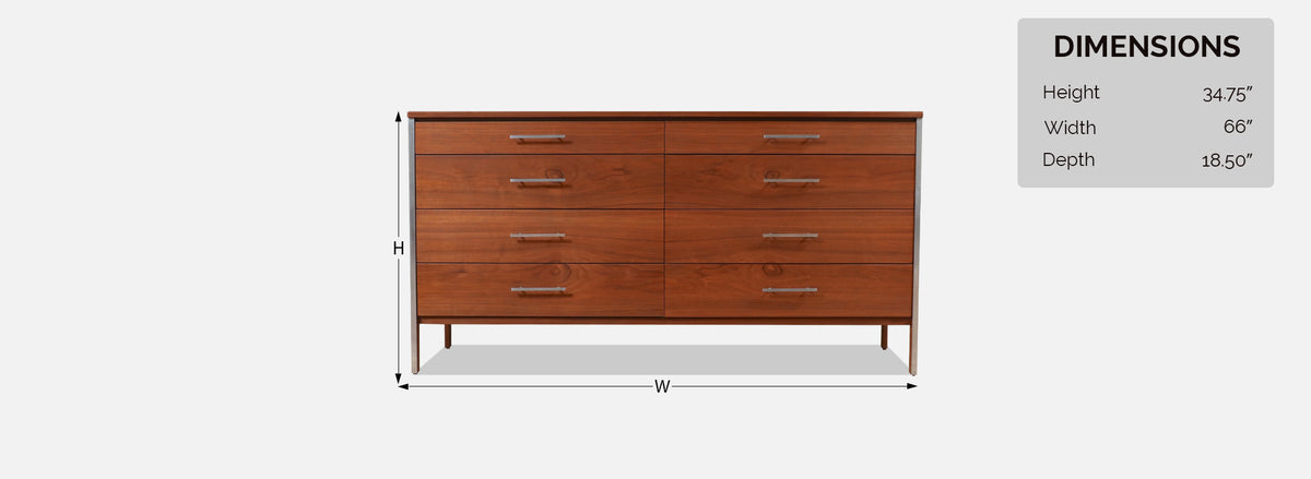 Paul McCobb "Linear Group" Walnut Dresser for Calvin Furniture