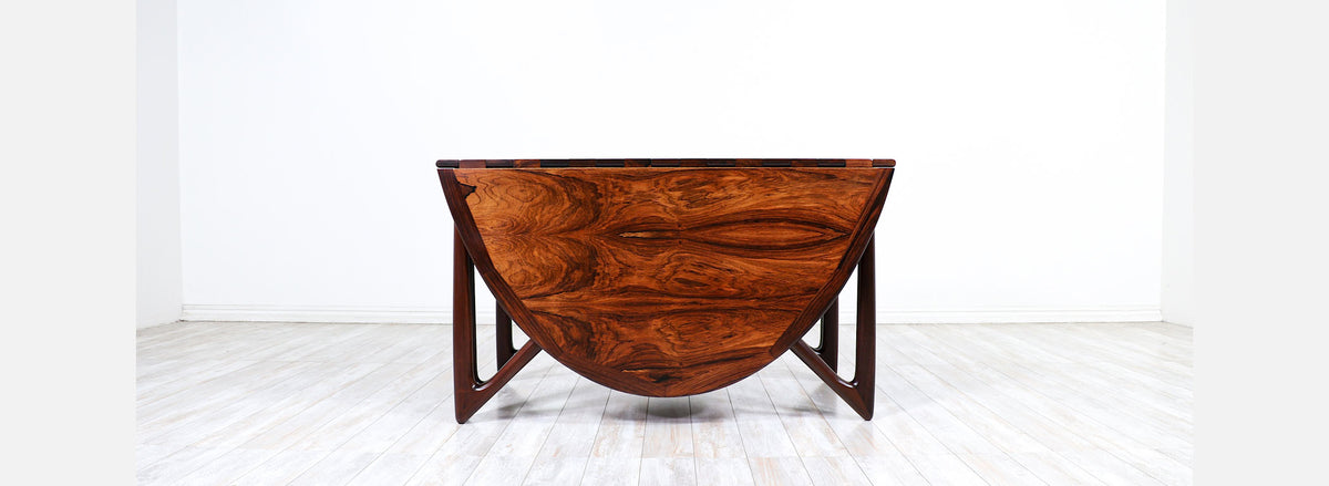 Niels Koefoed Sculpted Rosewood Dining Table for Koefoeds Møbelfabrik