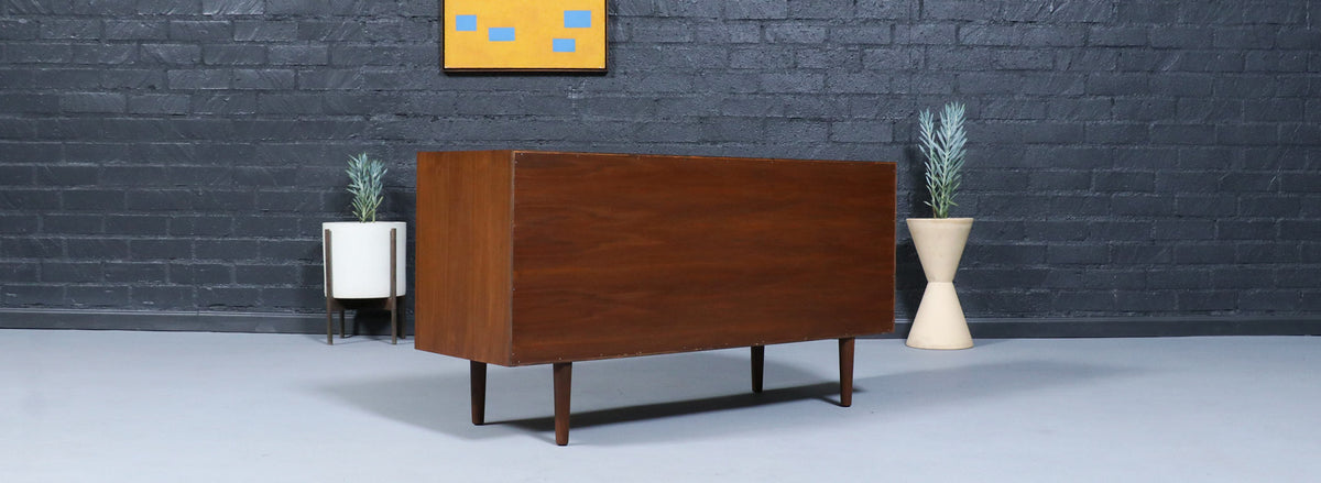 Custom Made Multi-Color Lacquered & Walnut Credenza by Danish Modern LA