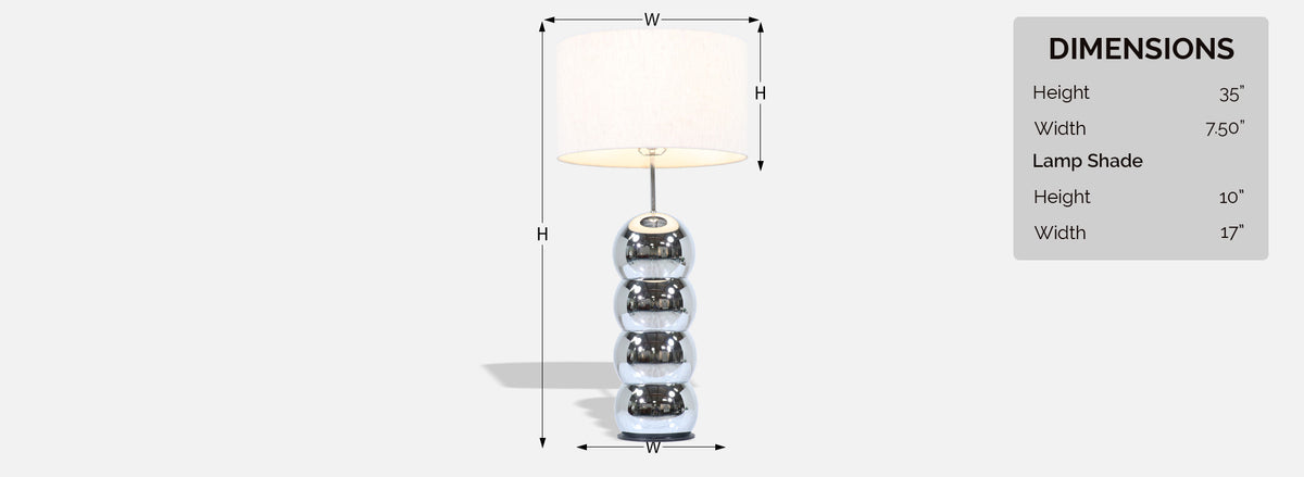 Mid-Century Modern Stacked-Ball Chrome Table Lamp by George Kovacs