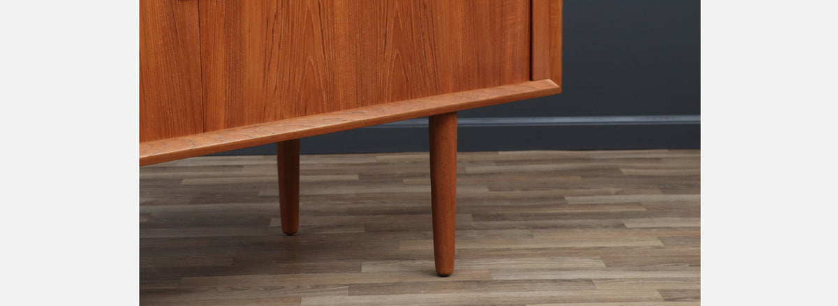 Danish Modern Tambour-Door Teak Credenza by Svend A. Larsen