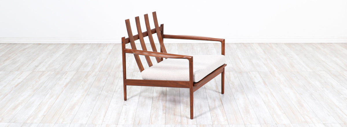 Ib Kofod-Larsen Walnut Lounge Chair for Selig