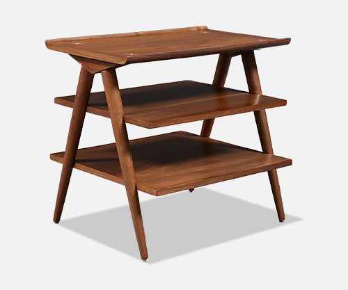 Merton L. Gershun Pyramid Tier Table w/ Steel Accent for American of Martinsville