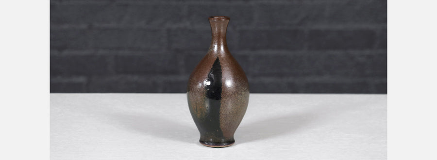 Robert Maxwell Studio Ceramic Vase w/ Brown Glaze