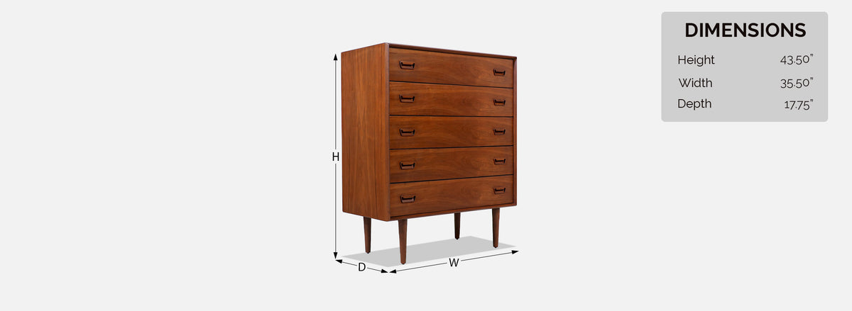 Danish Modern Teak Chest of Drawers by Munch Slagelse