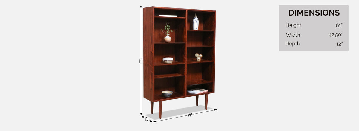 Carlo Jensen Danish Modern Bookshelf in Brazilian Rosewood