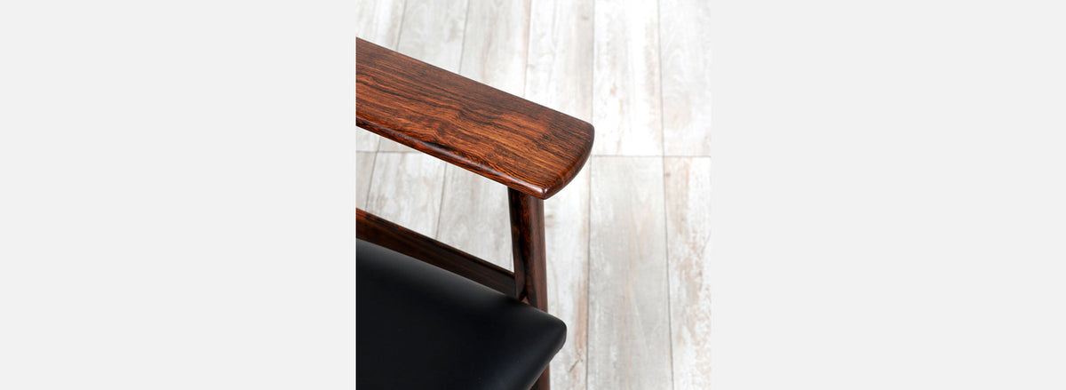 Nordic Modern Sculpted Rosewood Reclining Lounge Chair