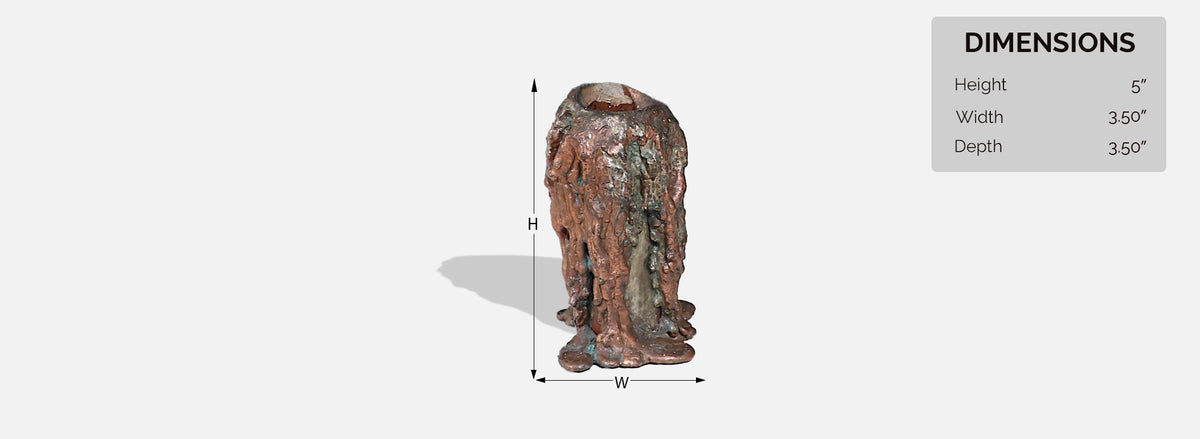 Mid-Century Modern Brutalist Copper Candle Holders