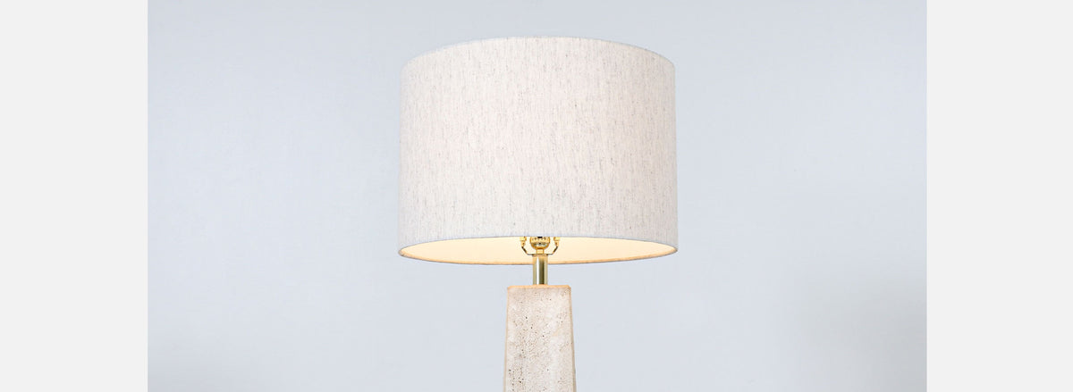 Mid-Century Modern Italian Travertine Stone Pyramid Style Floor Lamp