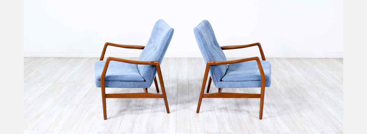 Kurt Olsen Model-215 Wing Back Lounge Chairs for Slagelse Møbelvaerk