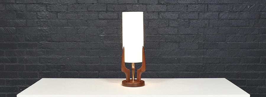 David Shreve Sculptural Walnut Table Lamp for V.H. Woolums