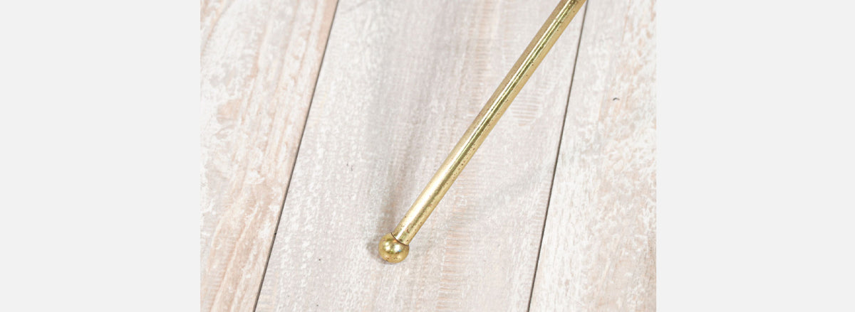 Swedish Modern Sculpted Tripod Floor Lamp with Brass Accents 