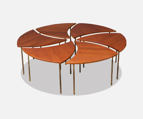 Peter Hvidt Modular Teak & Brass Coffee Table for France & Son 