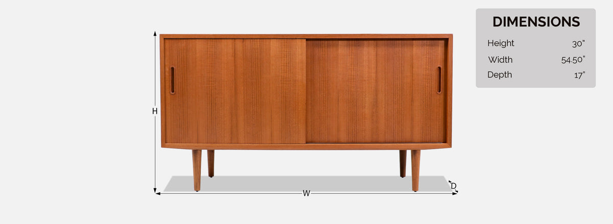 Danish Modern Teak Credenza by Carlo Jensen for Hundevad
