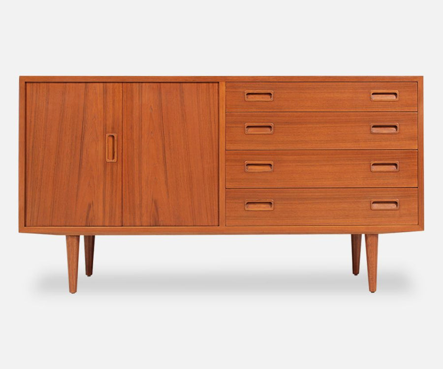 Carlo Jensen Credenza with Bi-Folding Doors for Hundevad & Co. 