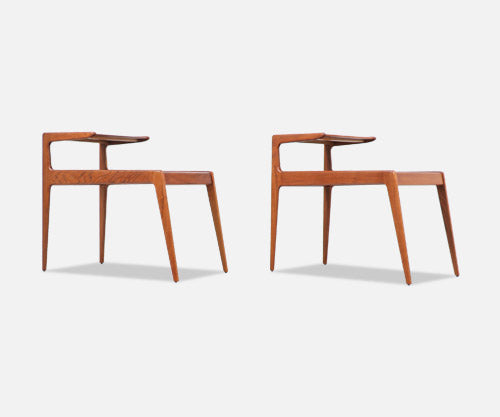 Danish Modern Sculpted Teak Side Tables by Kurt Østervig for Jason Møbler