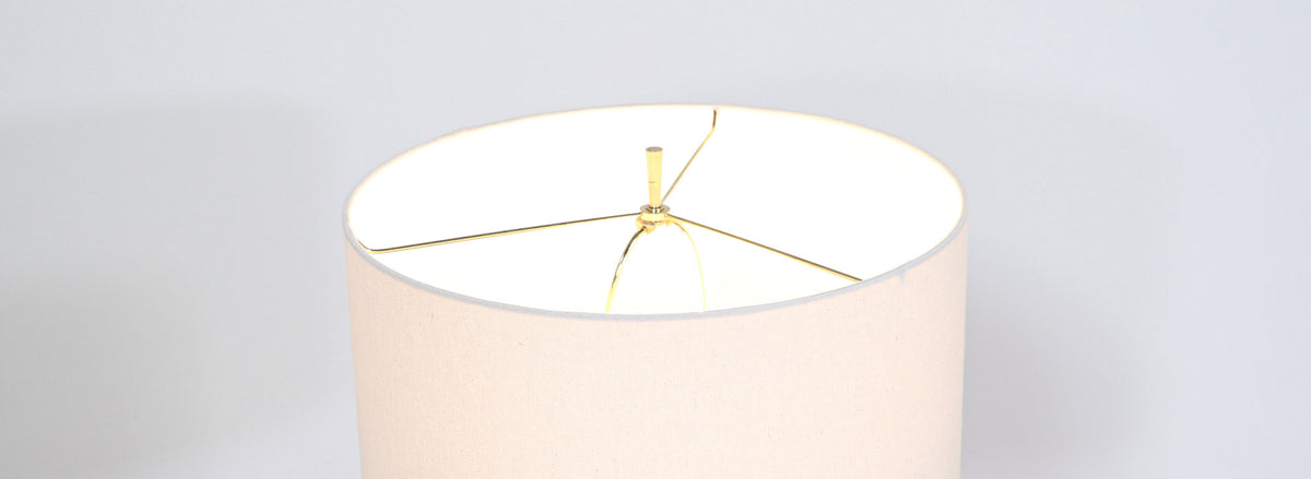 Mid-Century Modern Free-Form Sculpted Walnut & Brass Table Lamp