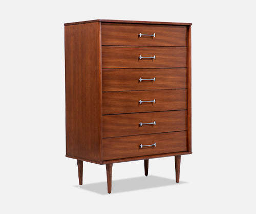 Milo Baughman Chest of Drawers with Chrome Handles for Drexel