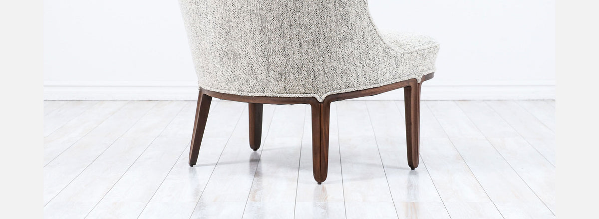 Edward J. Wormley "Janus" Boucle Slipper Chairs for Dunbar