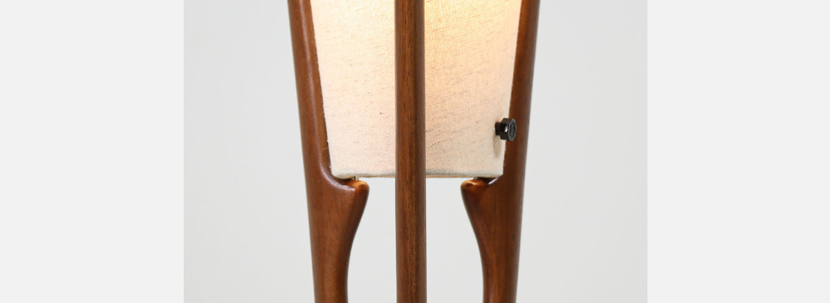 John Keal Sculpted Trident-Style Floor Lamp for Modeline