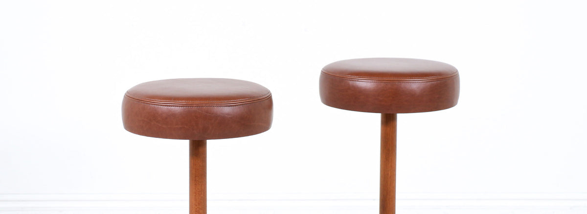 Borje Johanson Teak & Chrome Swivel Bar Stools for Johanson Design