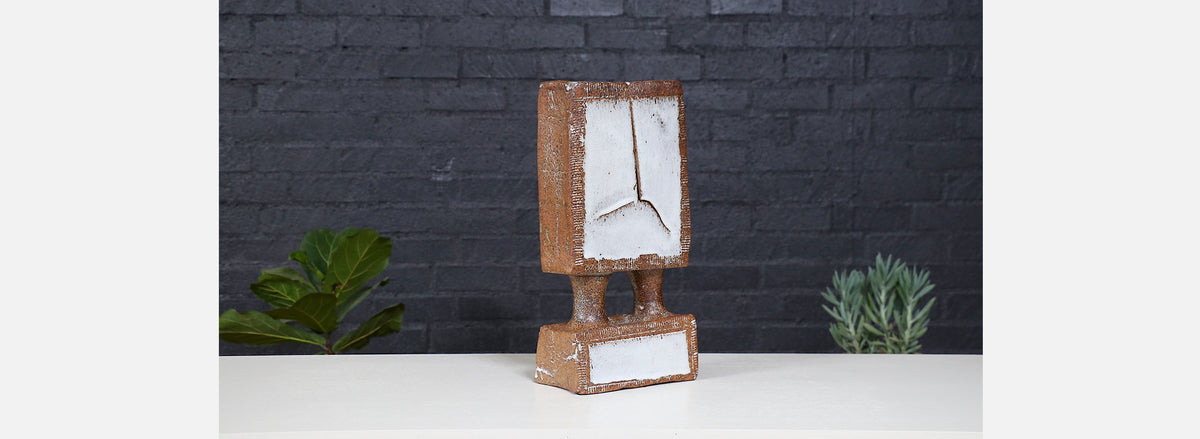 Vintage Glazed Ceramic Architectural Pottery Sculpture 