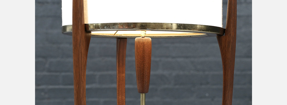Arthur Jacobs Sculpted Korina Wood Floor Lamp for Modeline of CA