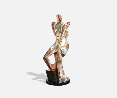 D'Argenta Gold Plated Abstract Couple Sculpture by Tere Memun