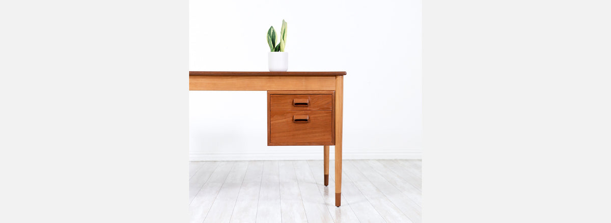 Børge Mogensen Teak & Oak Executive Desk for Søborg Møbler