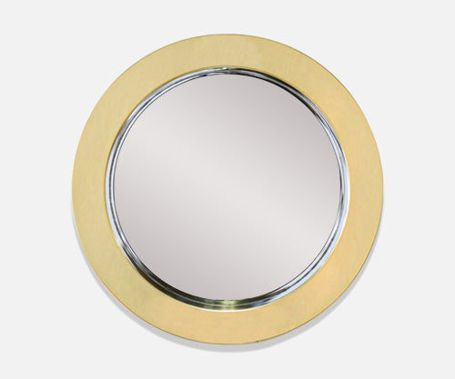 Curtis Jere Round Brass Wall Mirror for Artisan House