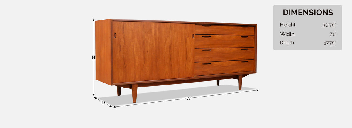 Ib Kofod-Larsen "Jutland" Teak Credenza for Brande Møbelfabrik