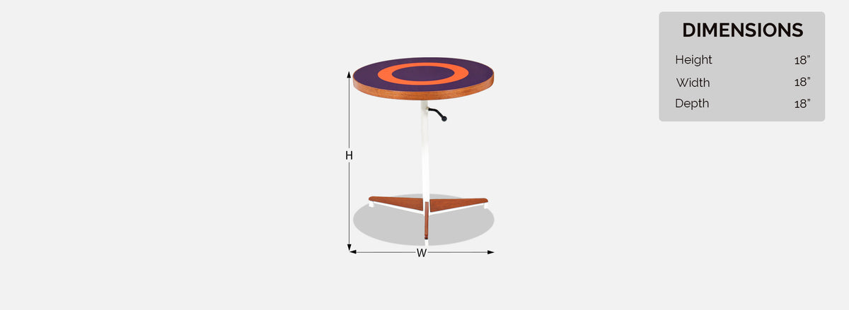 Peter Pepper Products Adjustable Tripod Teak Side Table