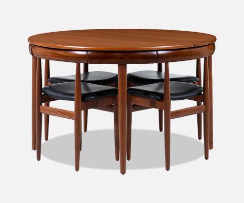 Hans Olsen "Roundette" Expanding Butterfly-Leaf Dining Set for Frem Rølje