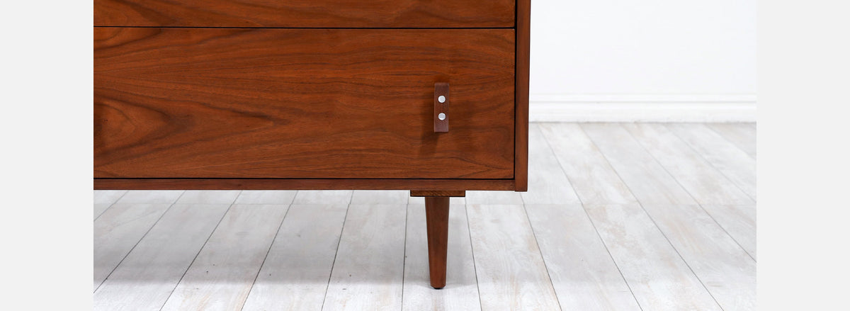 California Modern 6-Drawer Walnut Dresser by Stanley Young