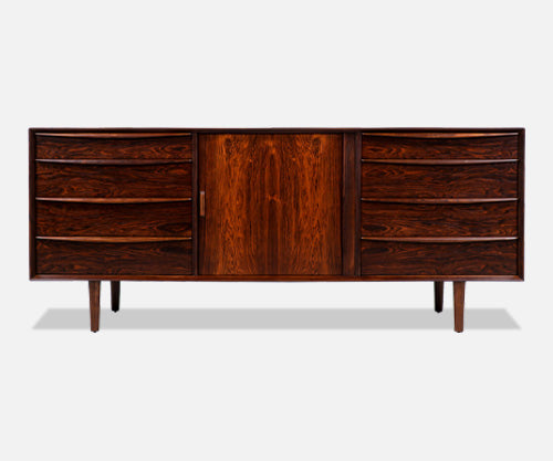 Svend A. Larsen Tambour-Door Rosewood Dresser for Falster Møbelfabrik