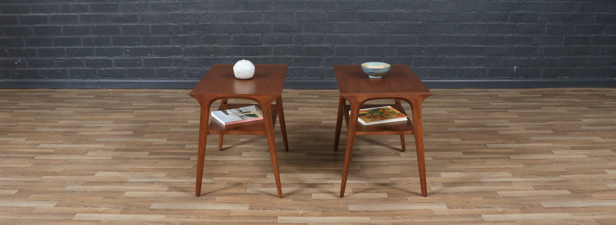 John Van Koert “Profile” Two-Tier Side Tables for Drexel