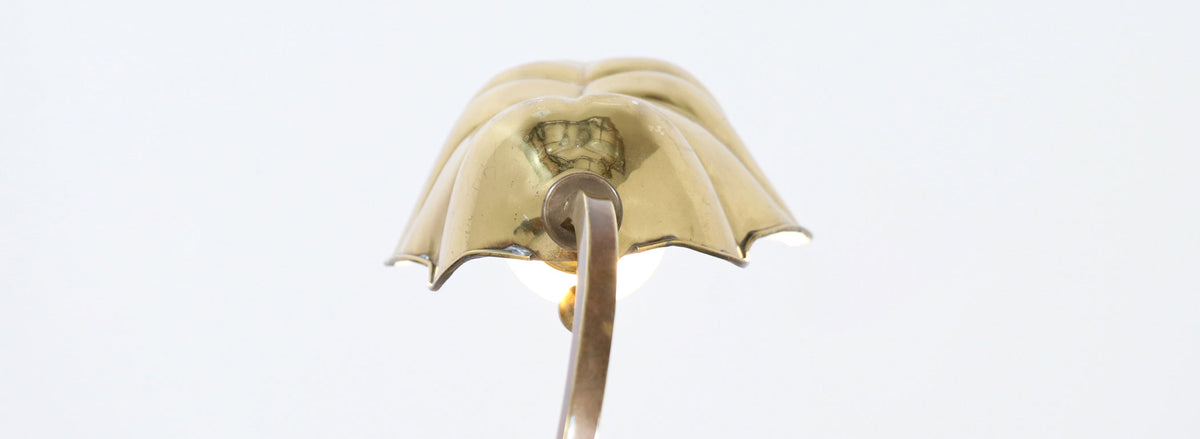 Mid-Century Modern Brass Leaf Table Lamp by Chapman