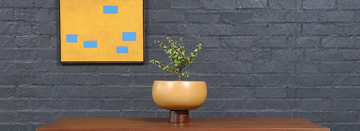 John Follis "Floating Pottery" Model-FB Mustard Glazed Planter for A.P. 