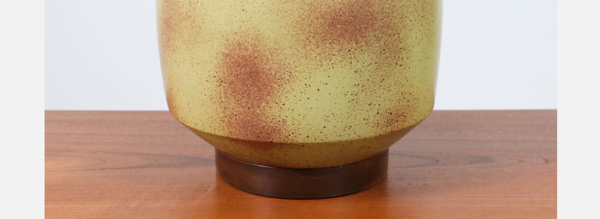 David Cressey Olive Green Pro Artisan Ceramic Table Lamp for Architectural Pottery