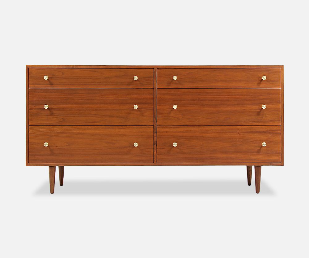 Milo Baughman 6-Drawer Walnut Dresser for Glenn of California