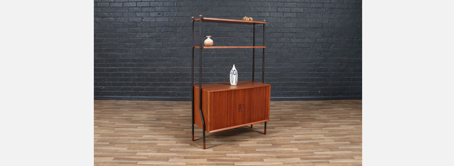 Danish Modern Tambour-Door Bookshelf by Lyby Mobler 