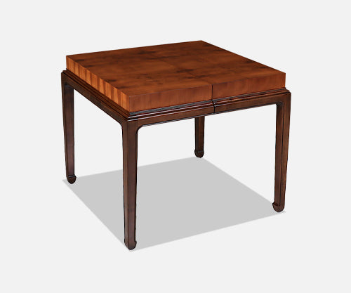 Mid-Century Modern Burlwood Expanding Butterfly Dining Table by Henredon