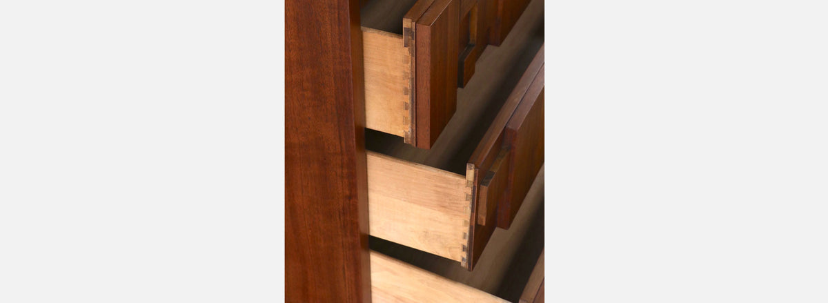 Mid-Century Brutalist "Staccato" Highboy Dresser by Lane