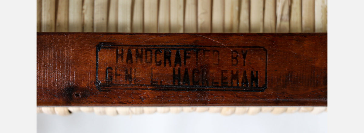 California Modern Walnut & Cane Arm Chair by Gene L. Hackleman