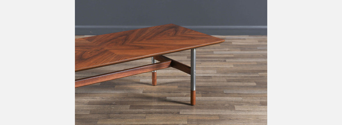 Jack Cartwright Steel & Walnut Coffee Table for Founders 